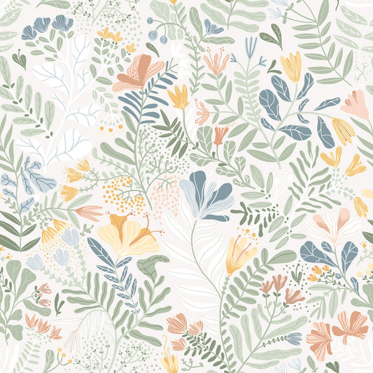 A-Street Prints Botanica Brittsommar Wallpaper - Seafoam