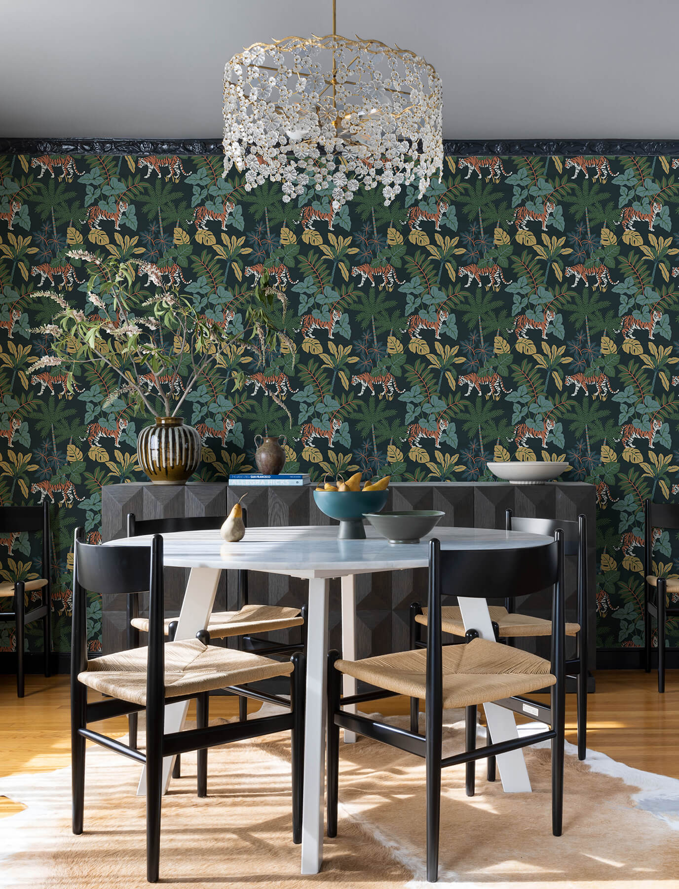 A-Street Prints Harmony Caspian Jungle Wallpaper - Navy