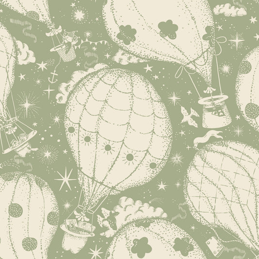 York Daydream Ballongerna Wallpaper - Green