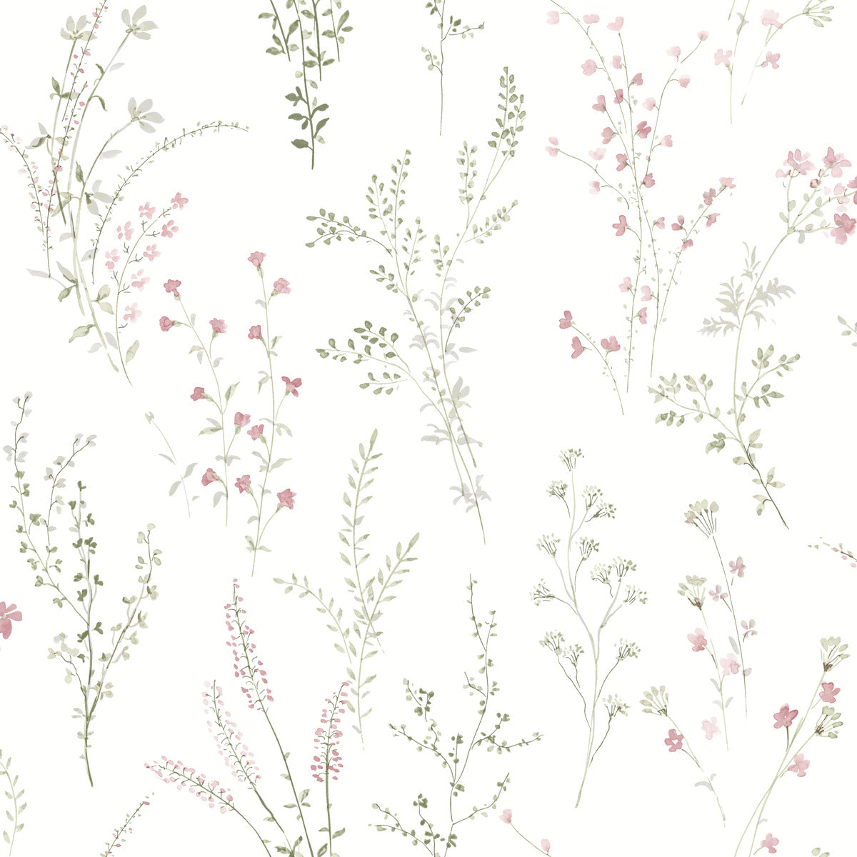 Simply Farmhouse Wildflower Sprigs Wallpaper - SAMPLE