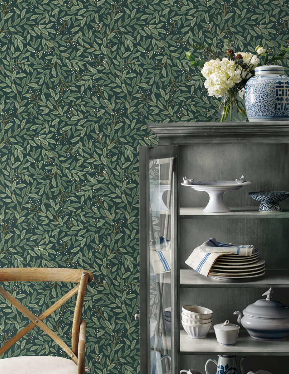 Rifle Paper Co. Willowberry Peel & Stick Wallpaper - Emerald Green